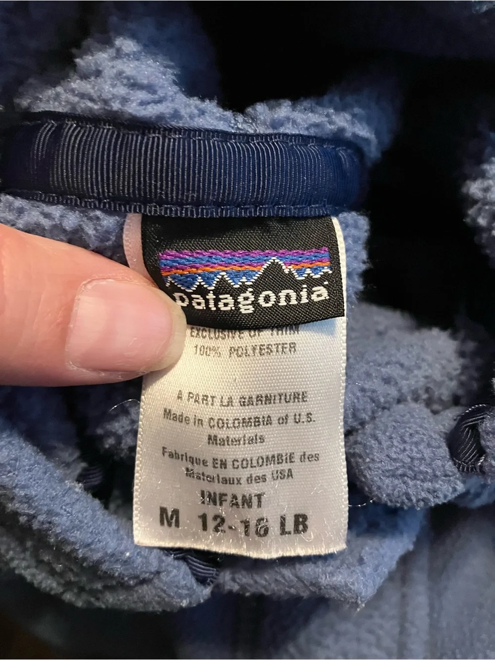 Patagonia Blue Hooded Fleece One-Piece